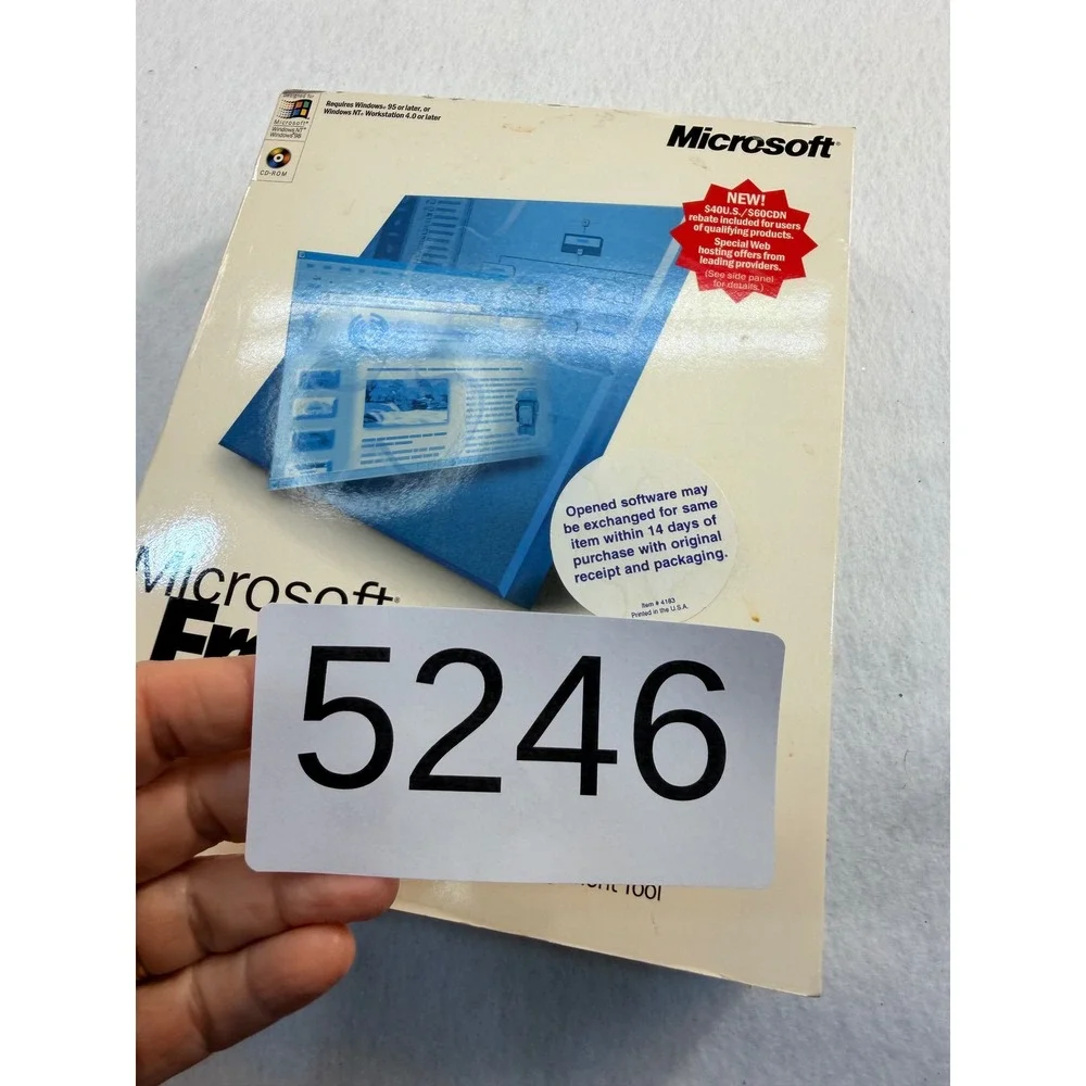 Microsoft FrontPage 2000 Windows Web Site Creation Tool Vintage Big Box CD-ROM